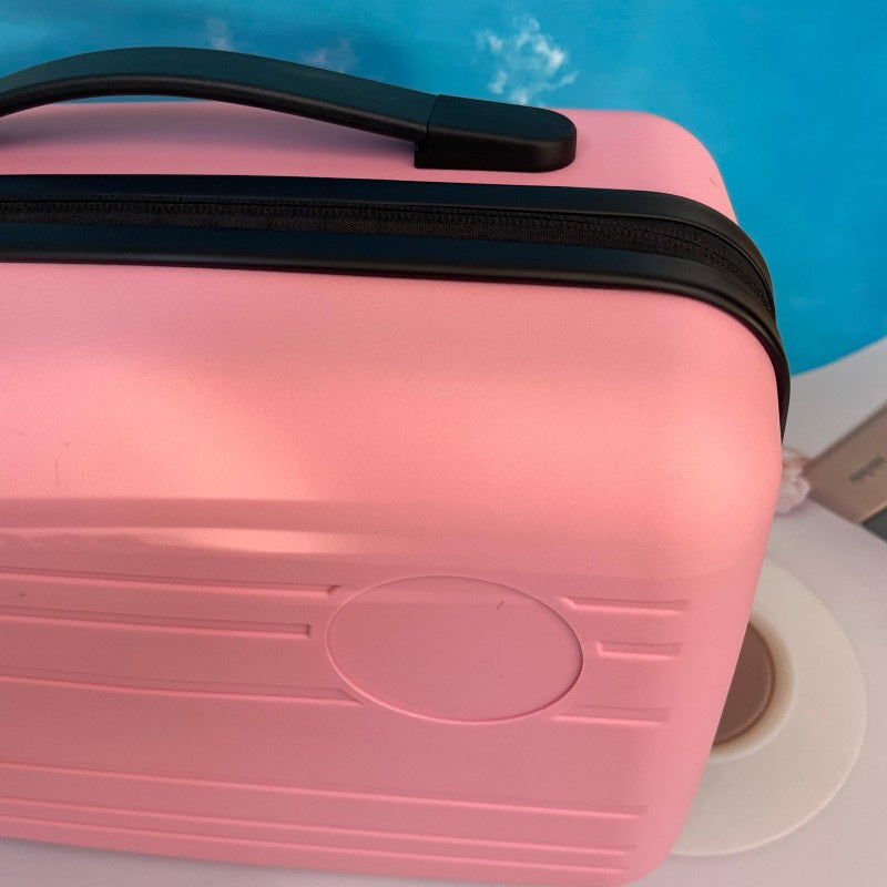 compact hardshell travel carry case with top handle and reinforced ridged shell LoungeYard — product view 6
