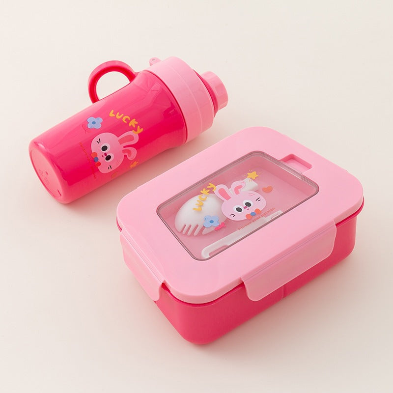 Fun-Themed Bento Lunch Box with Integrated Utensil Set — product view 4