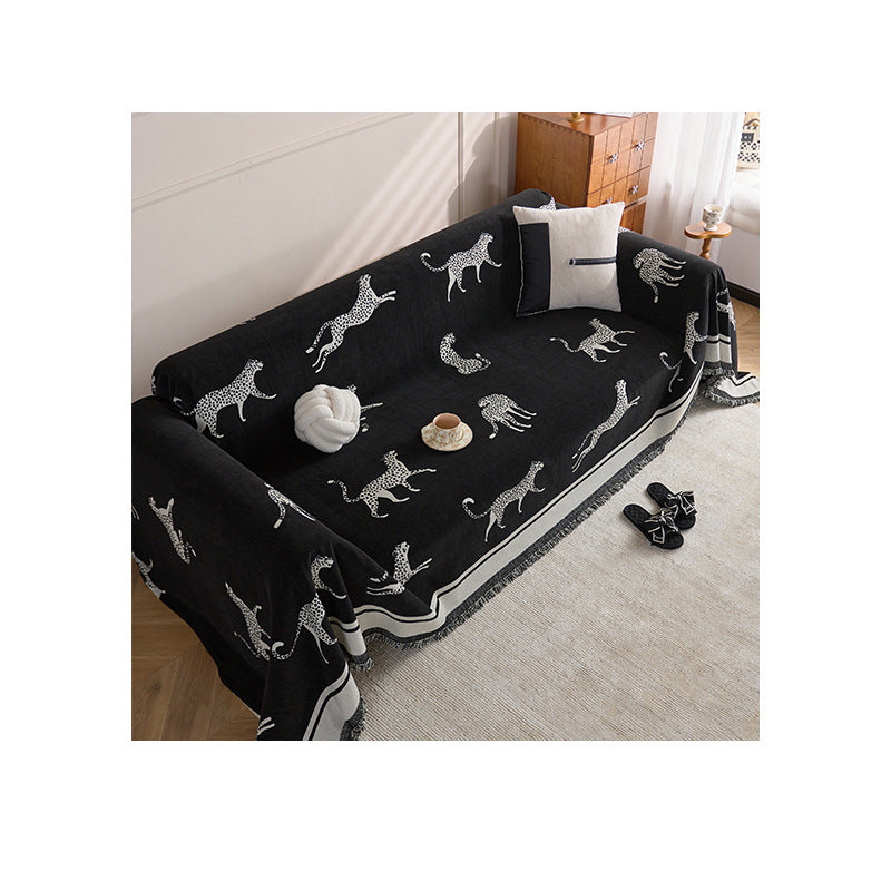 Artistic Leopard-Print Sofa Throw Blanket — product view 2