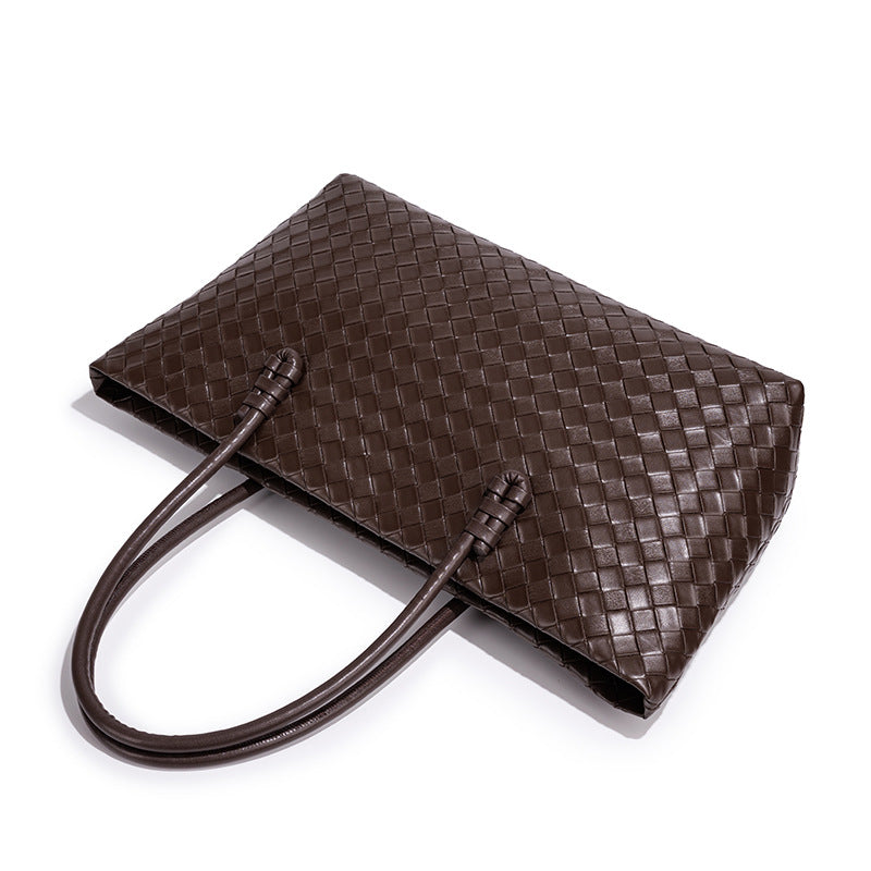 Woven Leather Tote Bag LoungeYard — product view 4