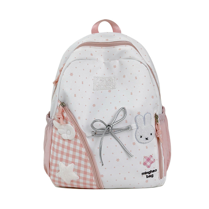 Cute Illustrated Star-Print Backpack LoungeYard — product view 5