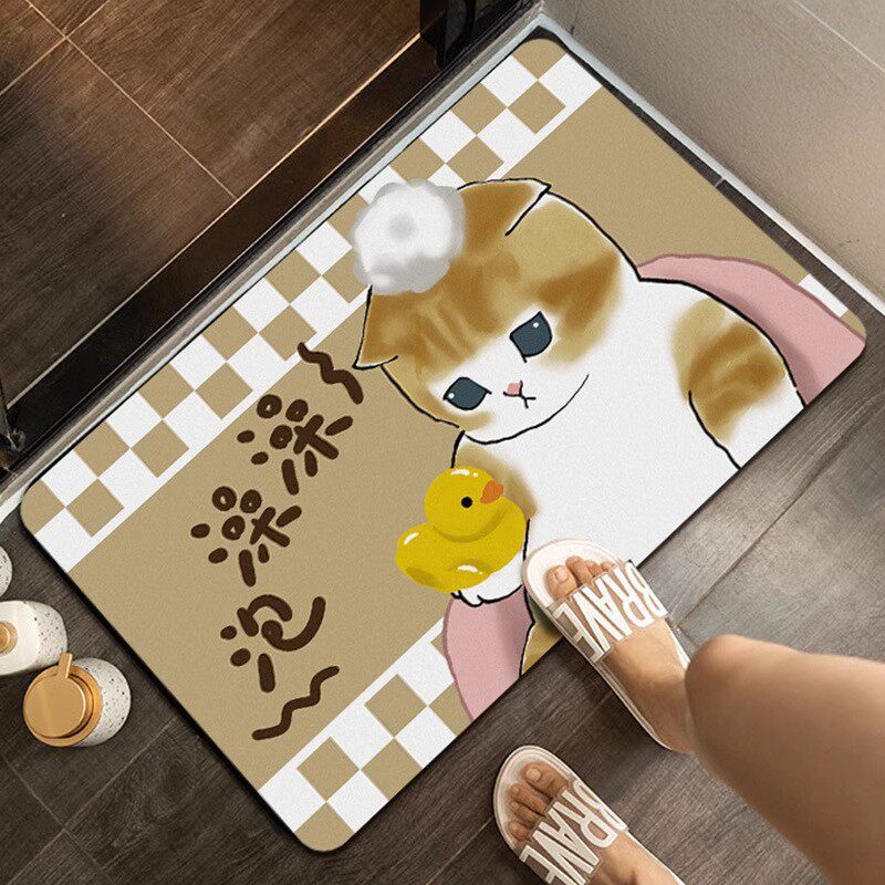 Cute Cat-Themed Plush Bath Mat — product view 7
