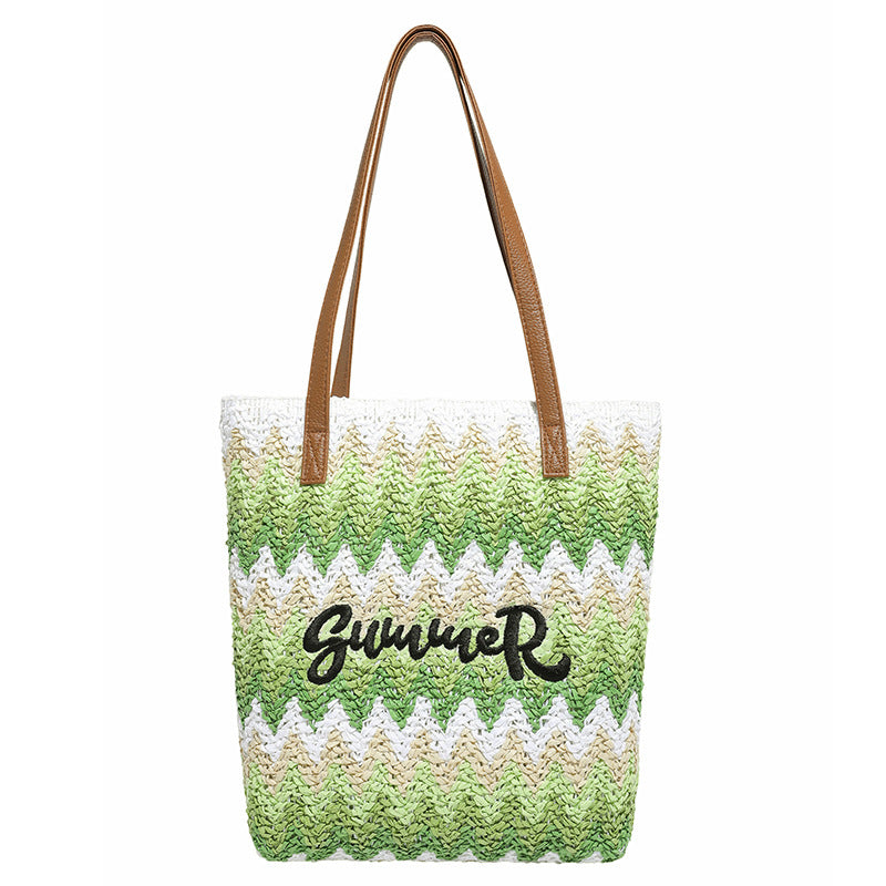 Boho Woven Straw Tote Bag — product view 3