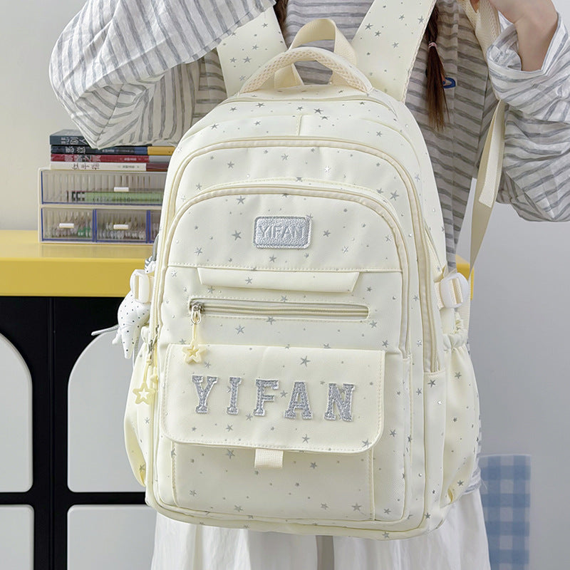Fun Star-Embellished School Backpack LoungeYard — product view 1