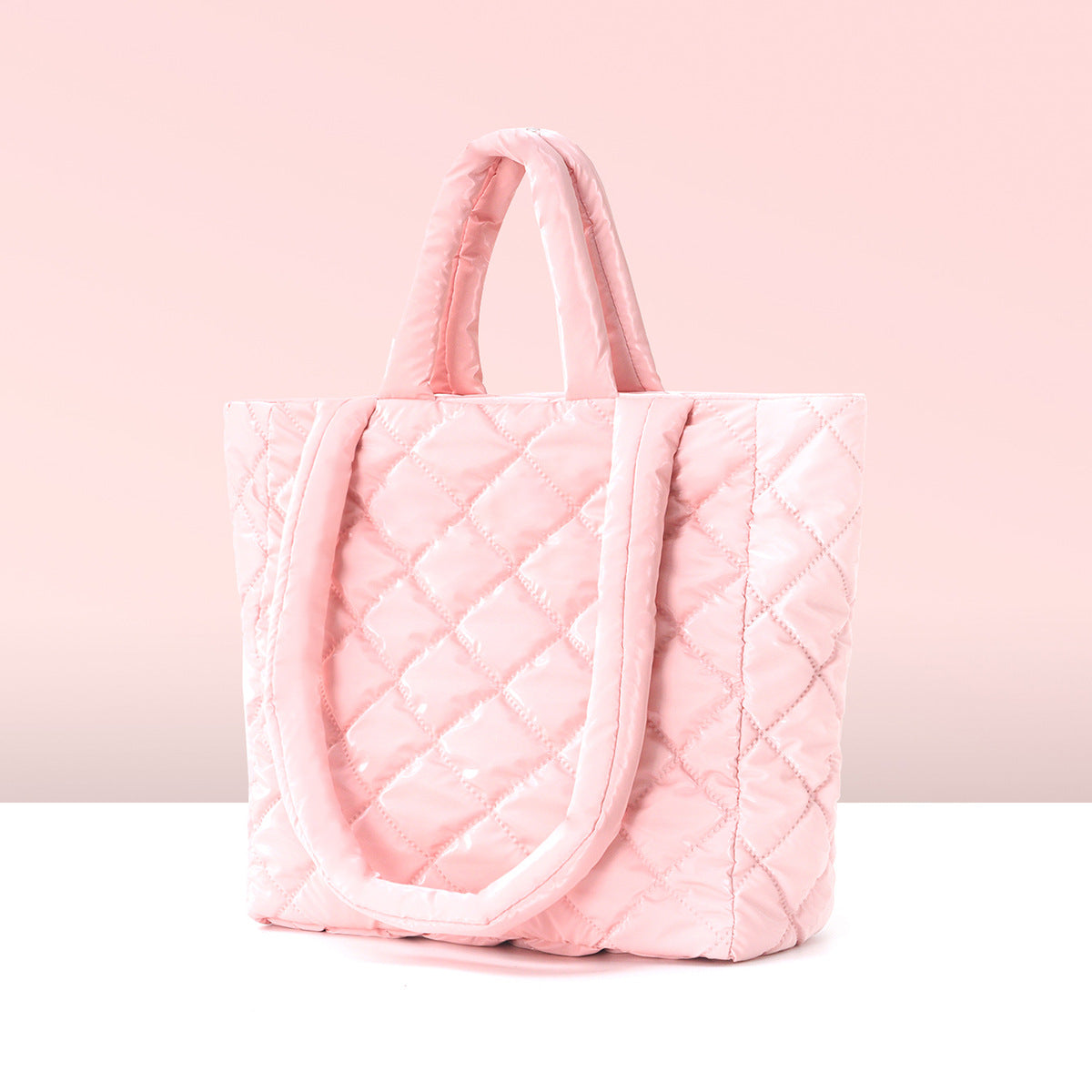 Padded Tote Bag in Modern Check Design LoungeYard — product view 1