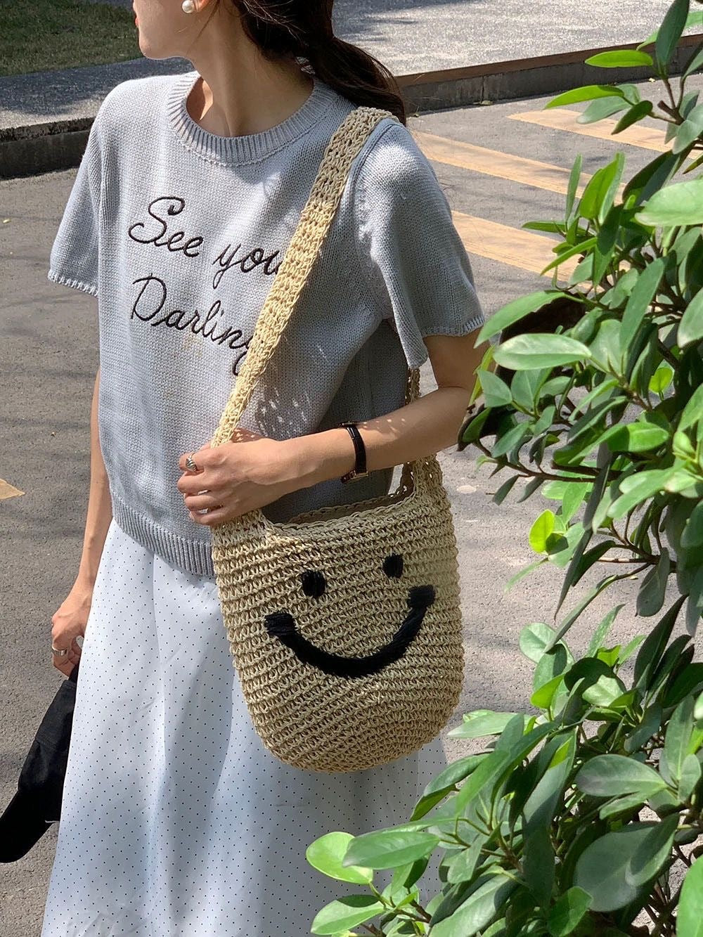 Handbag with Smiling Motif LoungeYard — product view 6