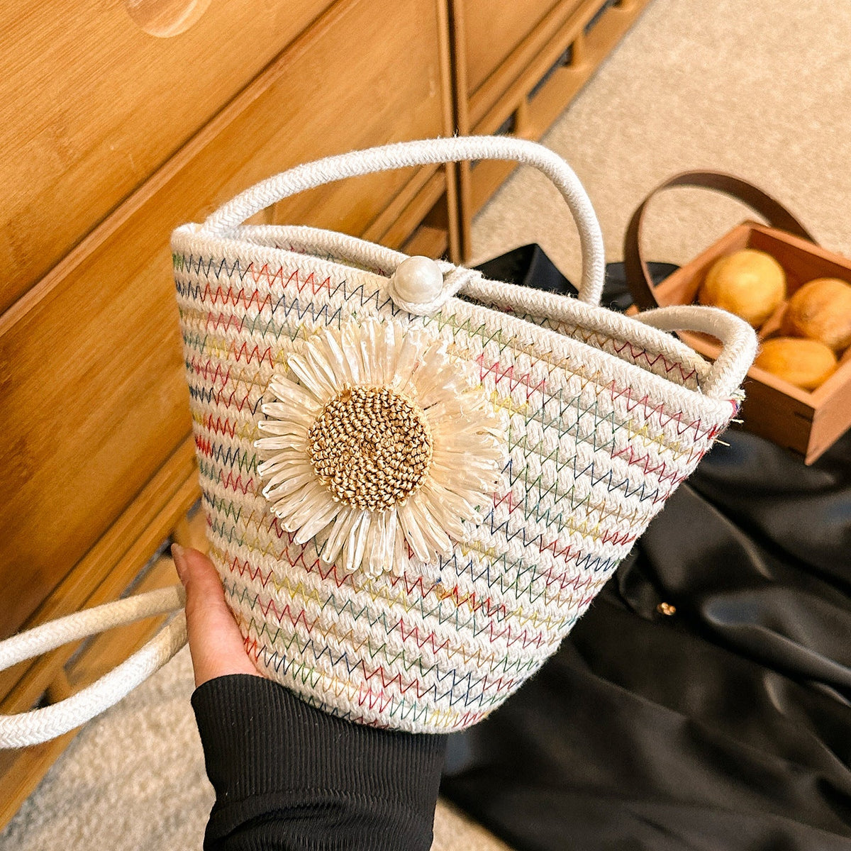 Floral Accent Handcrafted Shoulder Bag — product view 2