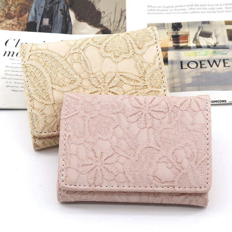 Floral Embossed Leather Coin Wallet — product view 4