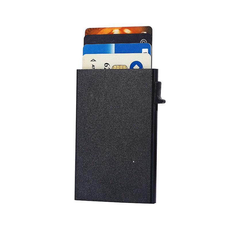Slim RFID Blocking Aluminum Business Card Wallet With Pull Tab LoungeYard — product view 2
