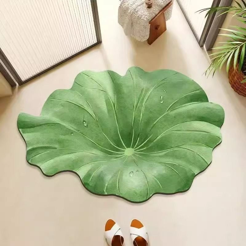 Leaf-Shaped Plush Bathroom Mat — product view 5