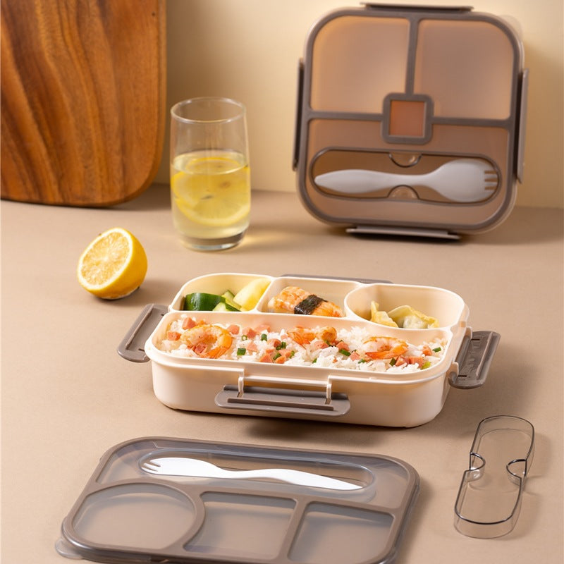Multi-Compartment Insulated Food Container with Utensil Set — product view 1