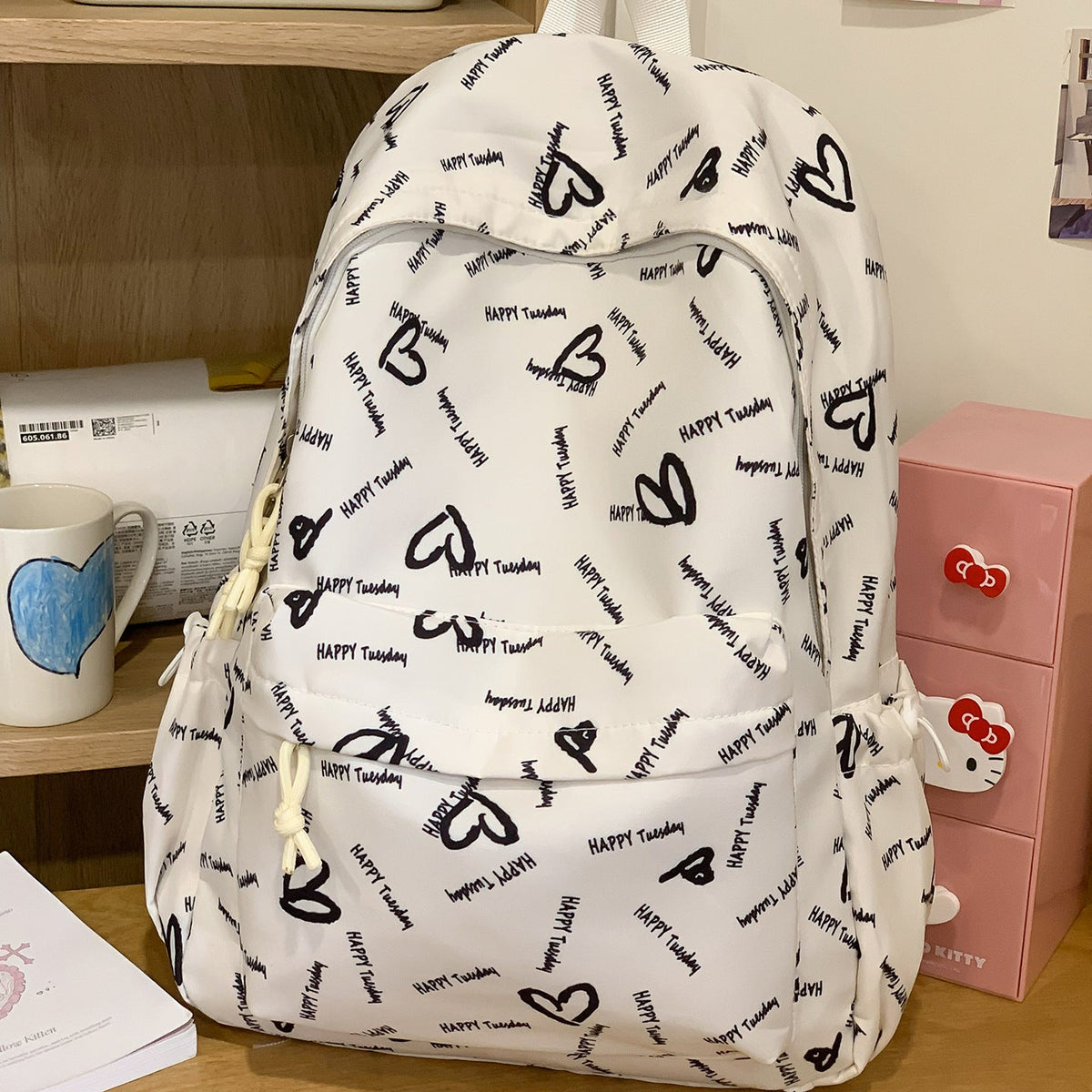 Playful Heart-Patterned Backpack LoungeYard — product view 7