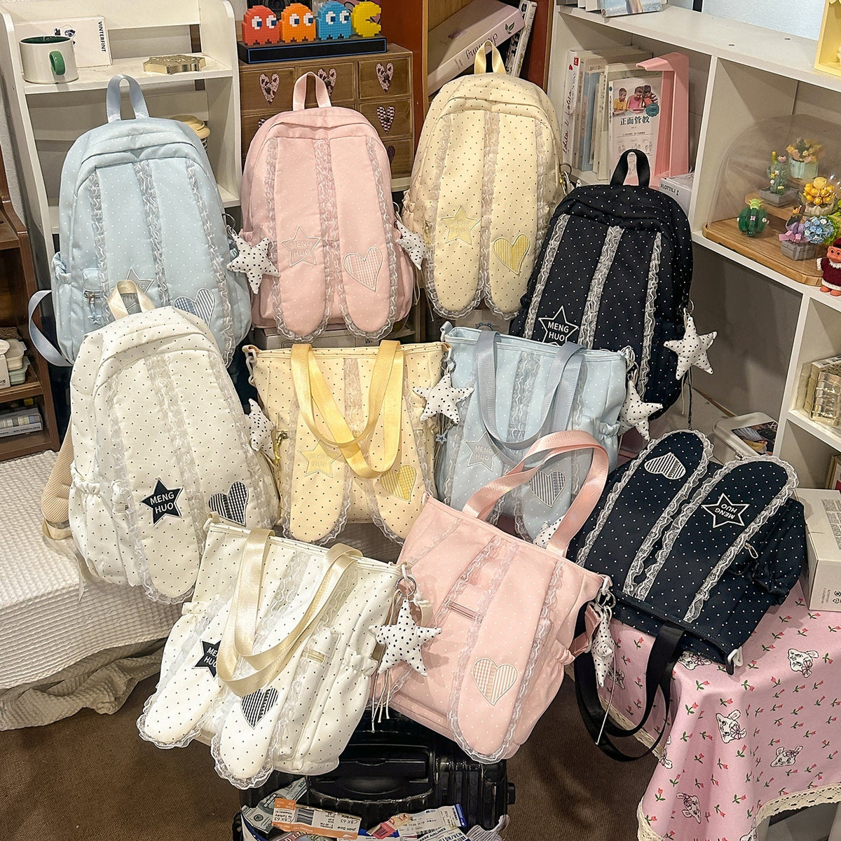 Playful Decorative Patchwork Backpack LoungeYard — product view 4