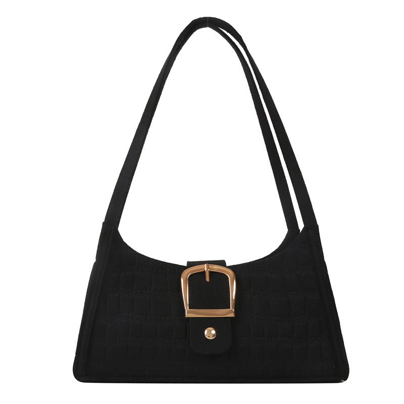 Crocodile-Patterned Handbag with Buckle Detail — product view 2