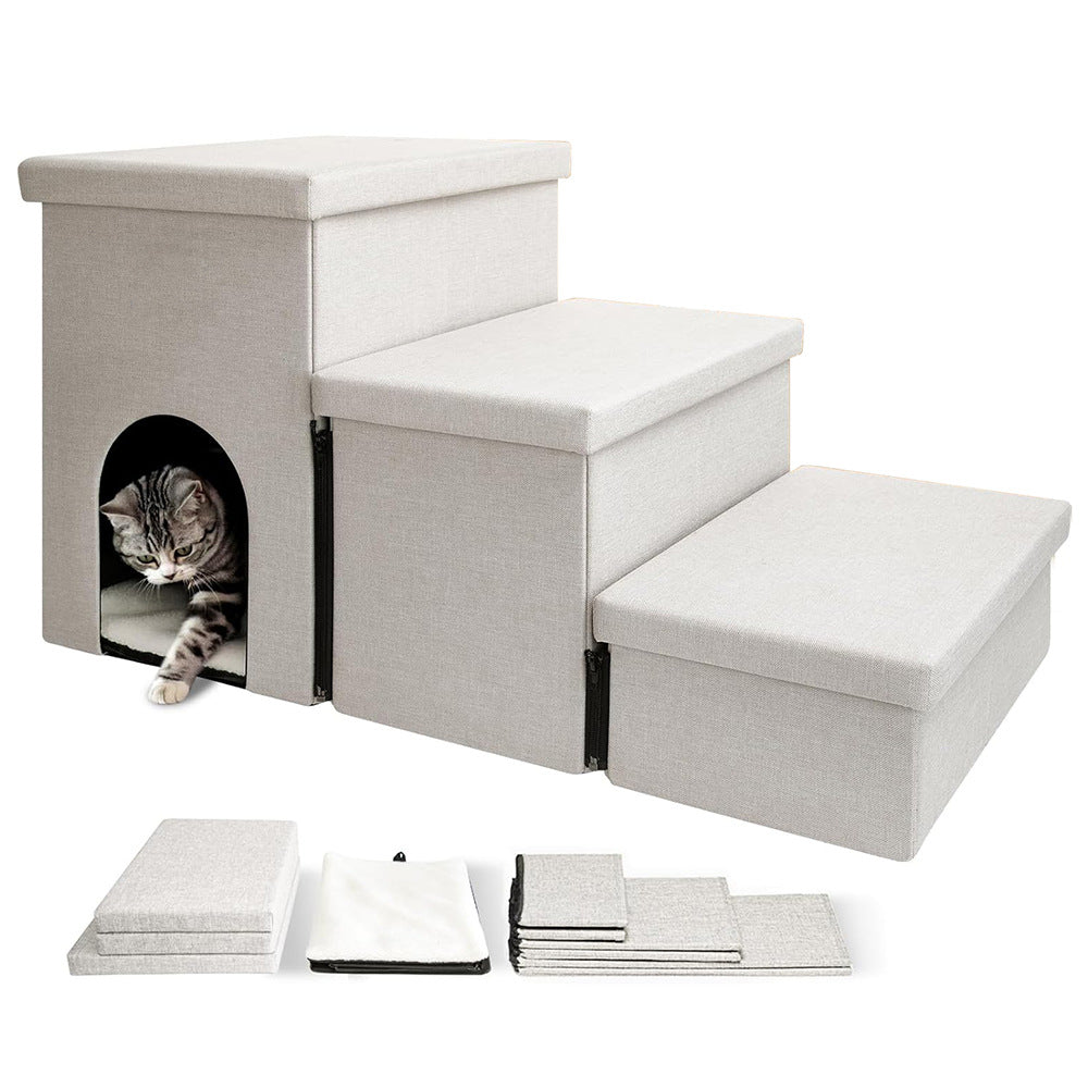 Multi-Level Pet Step Stool with Hideaway Bowlift — product view 1