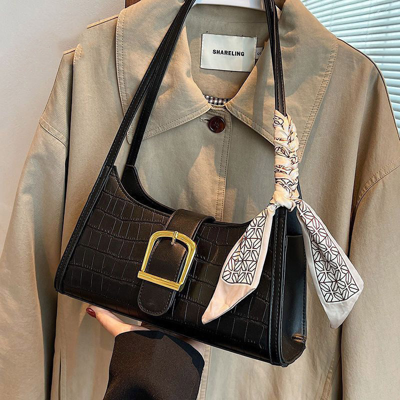 Crocodile-Embossed Mini Crossbody Handbag LoungeYard — product view 1