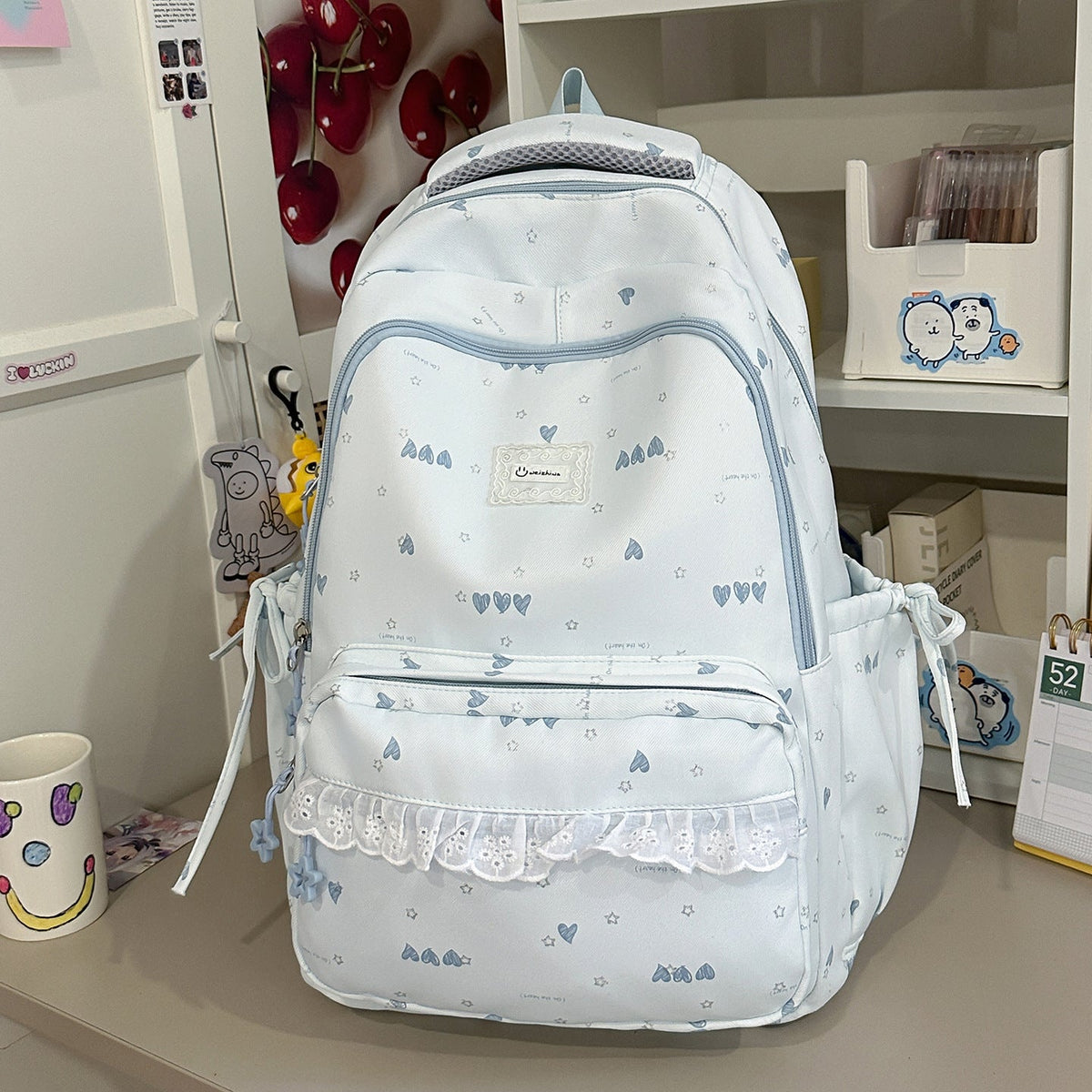 Cute Illustrated Multi-Compartment Backpack LoungeYard — product view 7