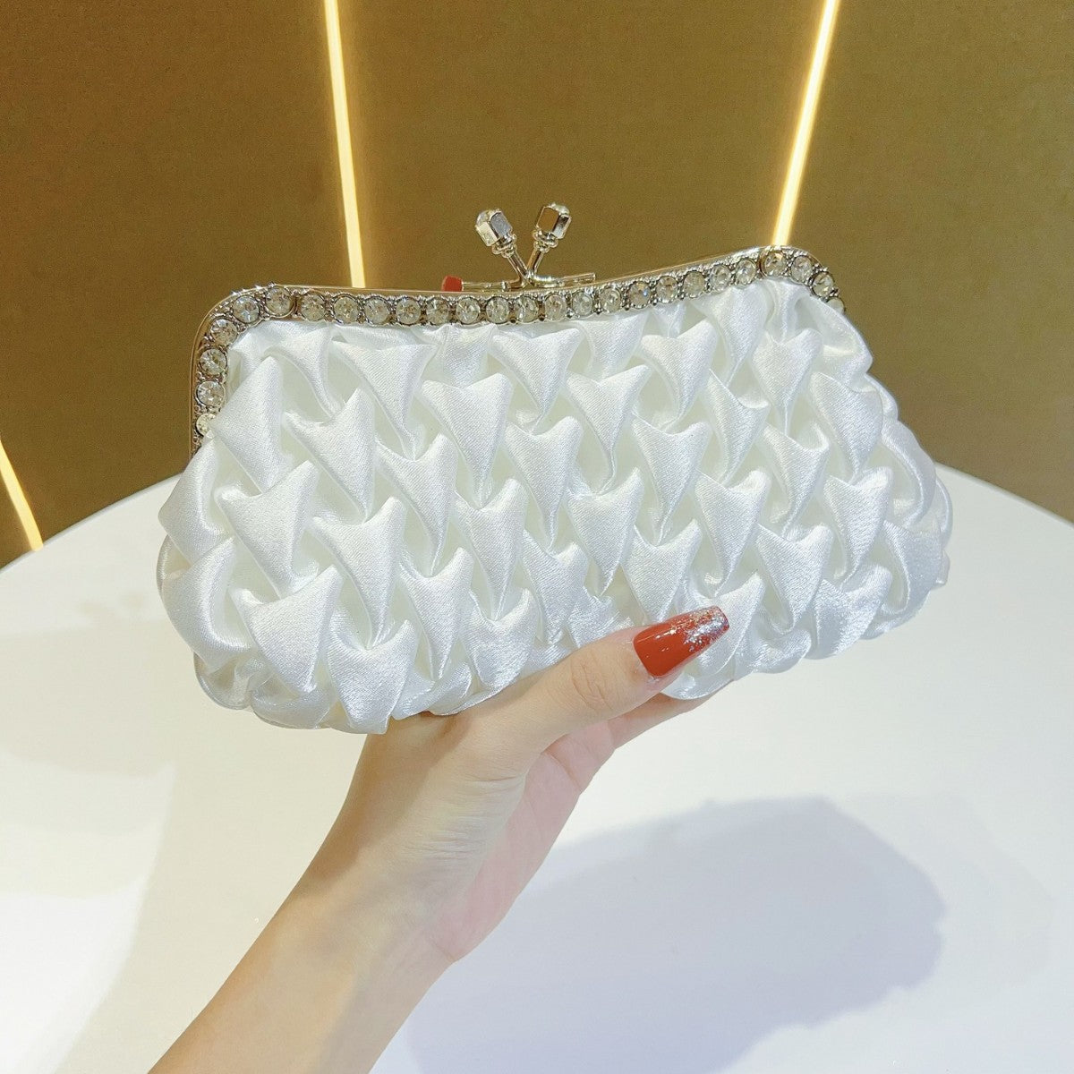 Pleated Evening Clutch — product view 1