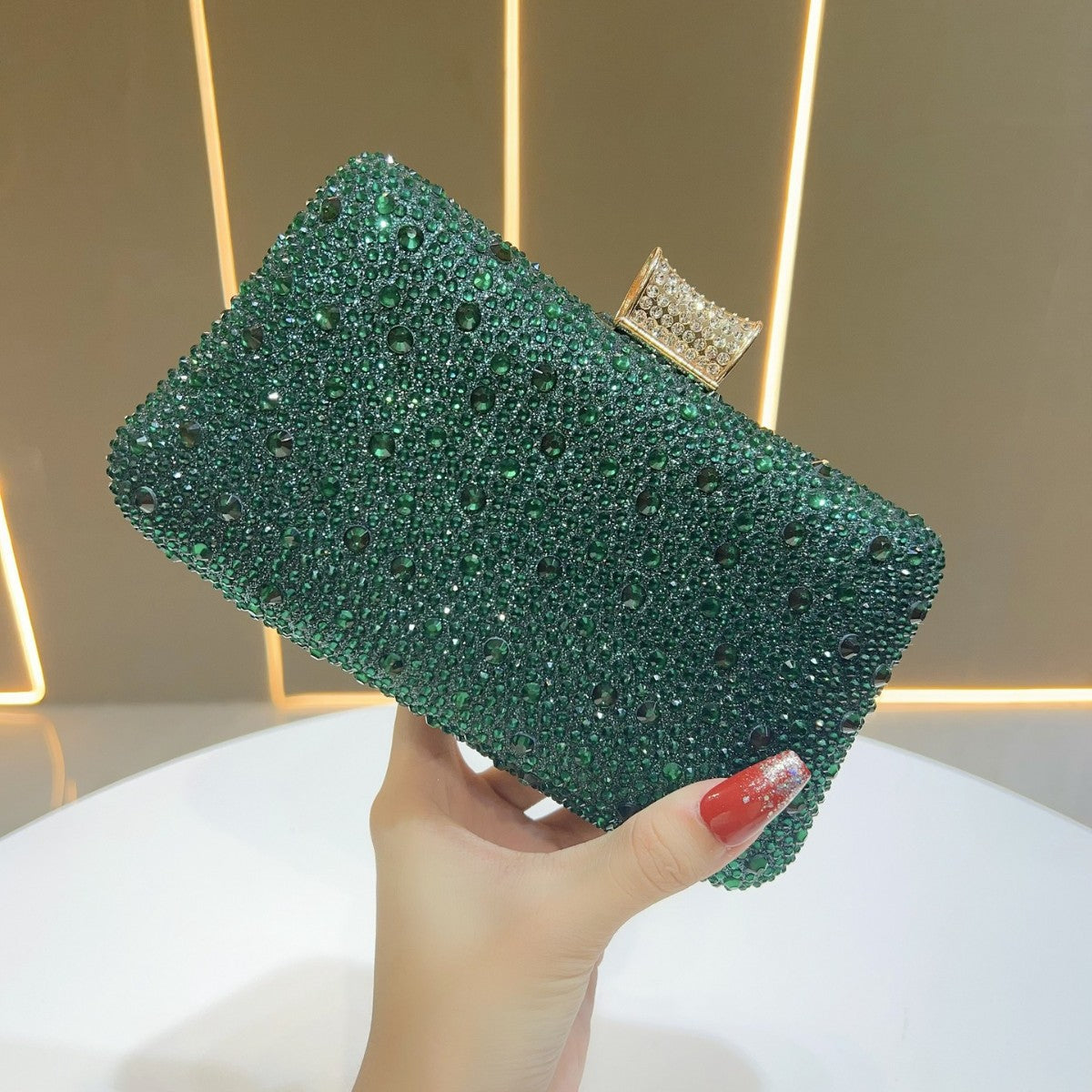 Glittering Crystal-Studded Evening Clutch — product view 7