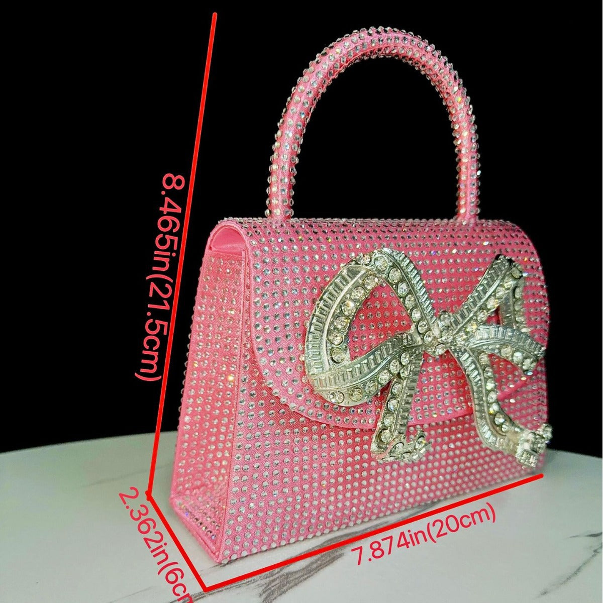 Rhinestone Bow Clutch — product view 4