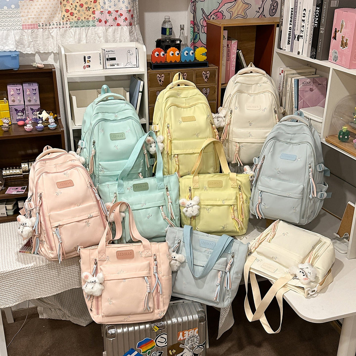 Embroidered Multi-Functional Backpack LoungeYard — product view 4
