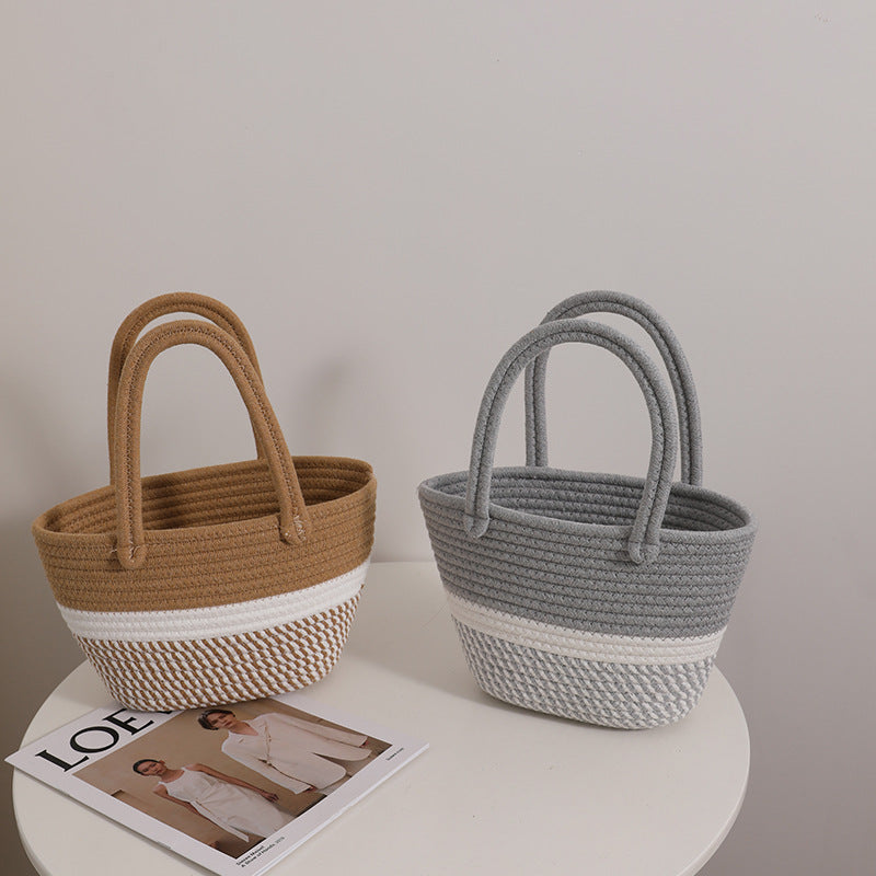 Handmade basket bag with modern accents LoungeYard — product view 1