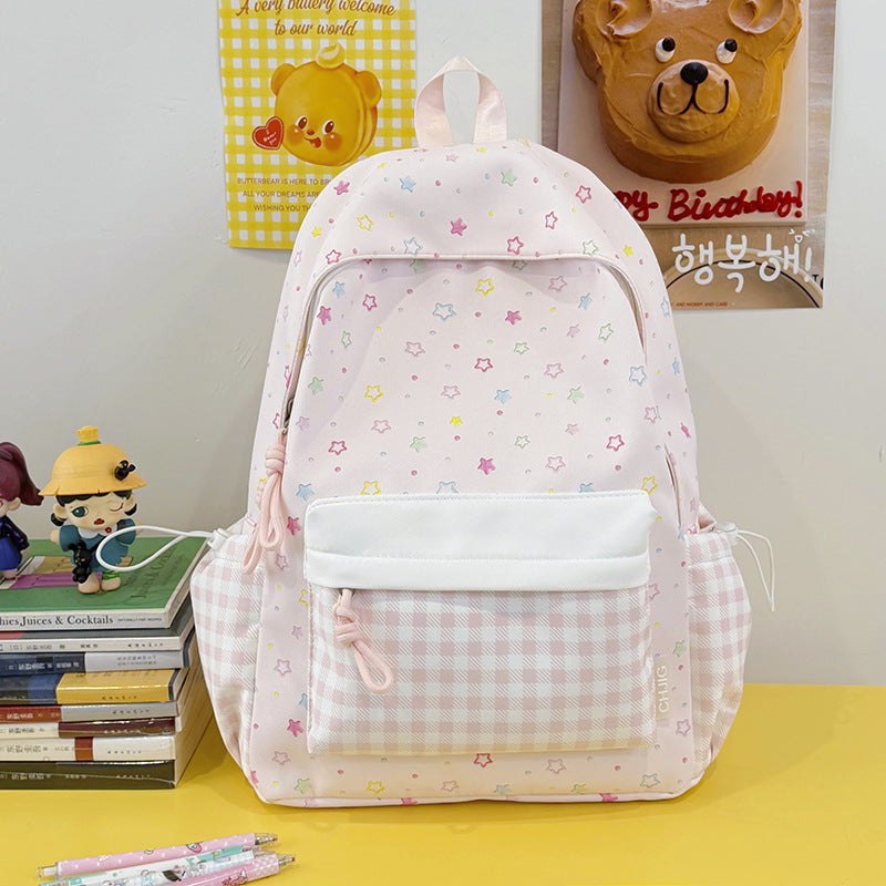 Cute Star-Patterned Casual Daypack LoungeYard — product view 7