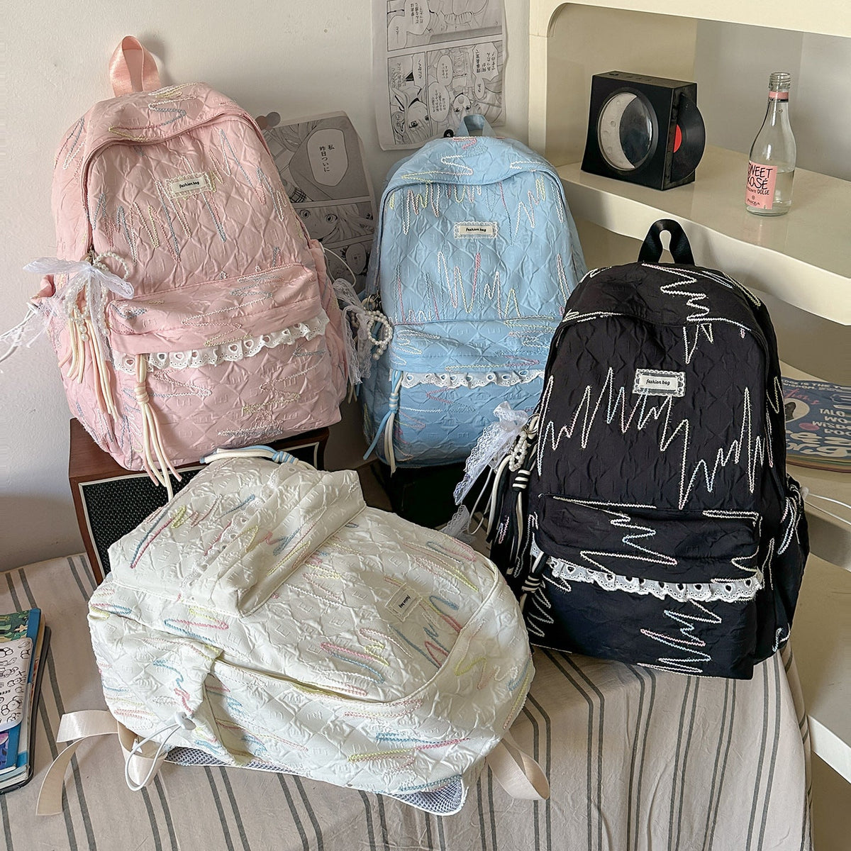 Embroidered Fashion Backpack LoungeYard — product view 4