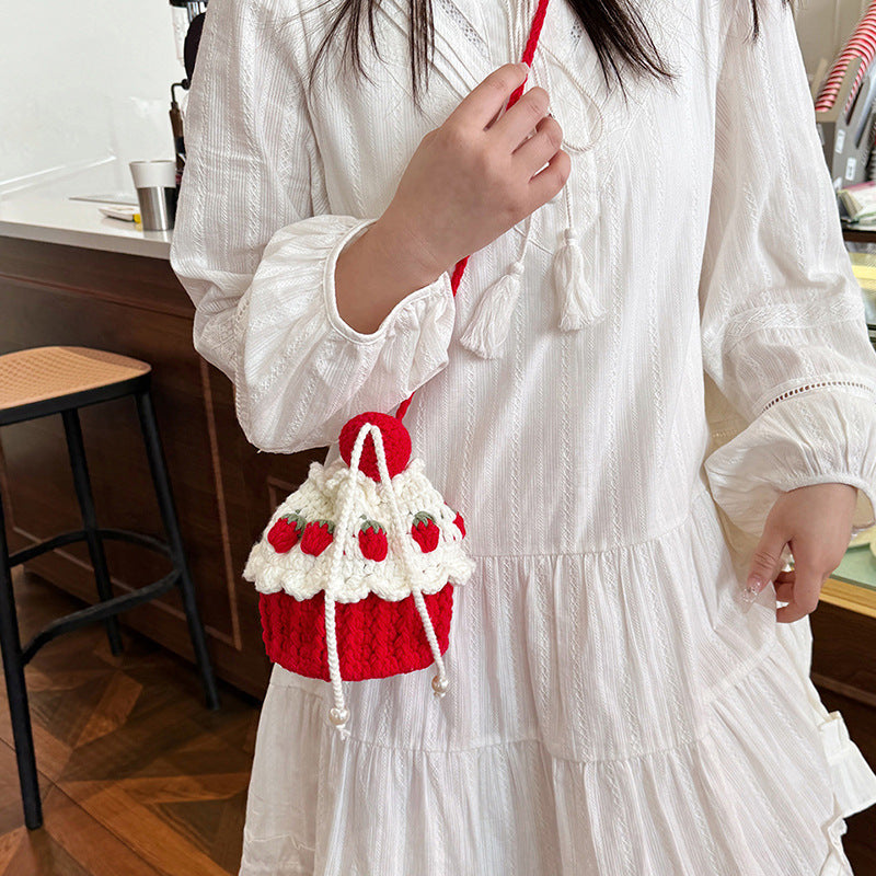 Festive Cupcake-Shaped Crochet Mini Bag — product view 4