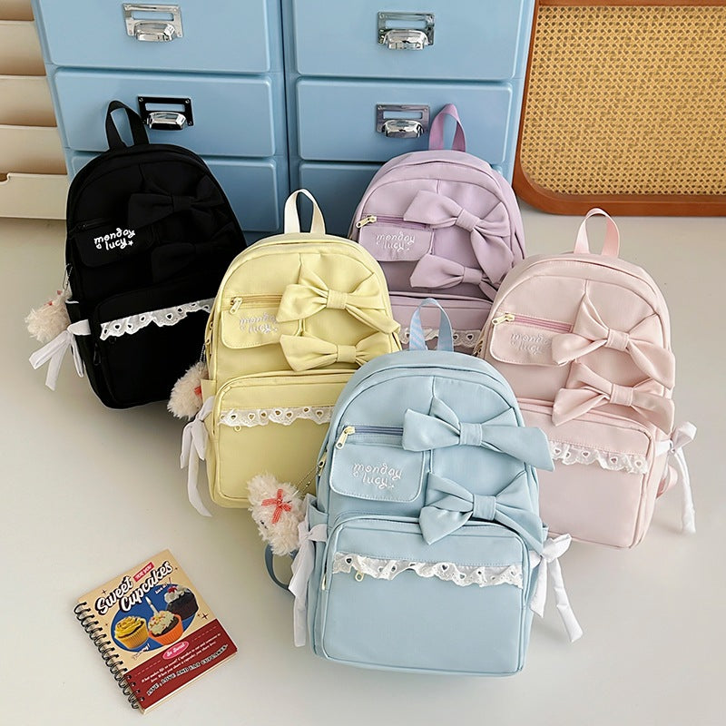 Decorative Bow-Embellished Backpack LoungeYard — product view 4