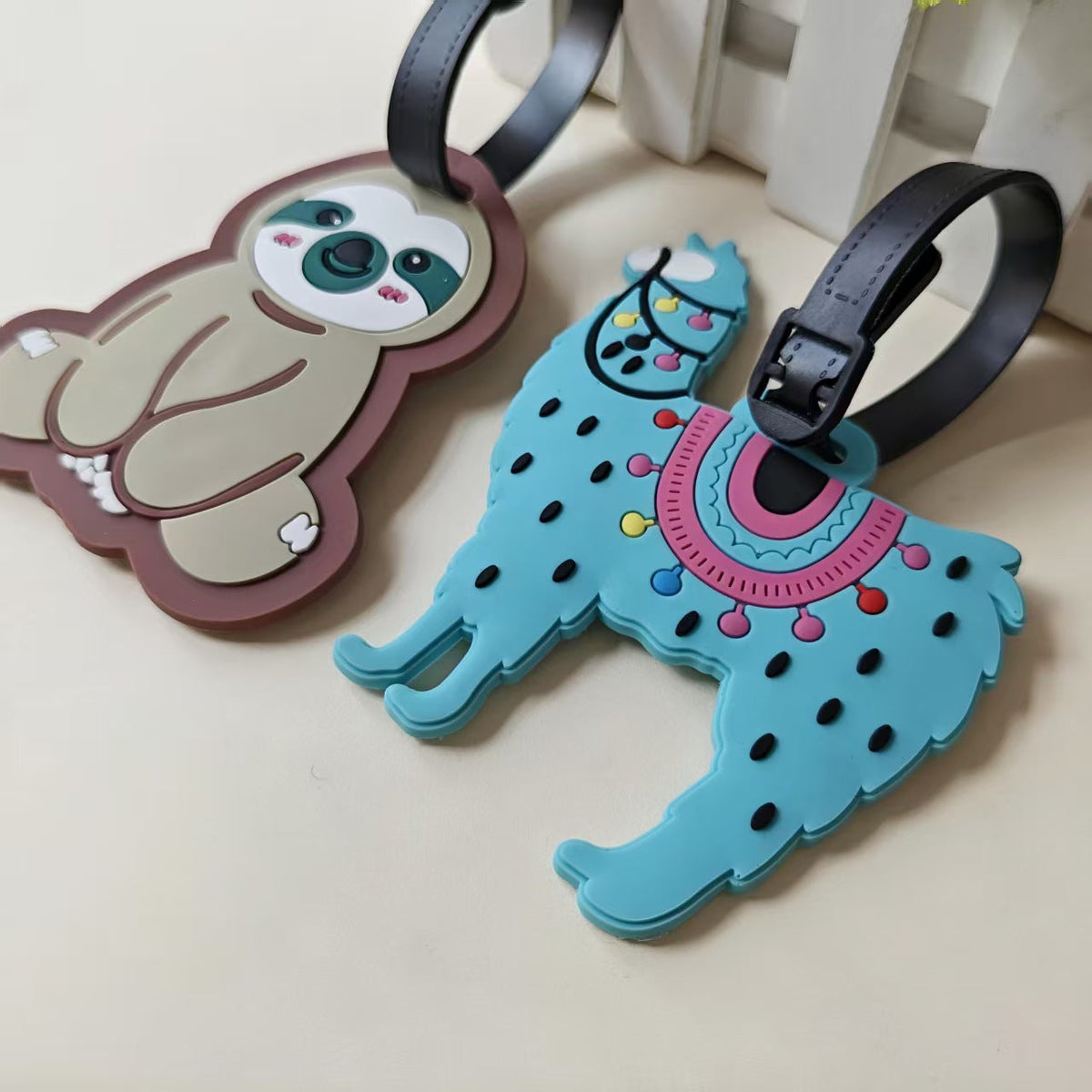 Unisex luggage tag in cute sloth design LoungeYard — product view 3