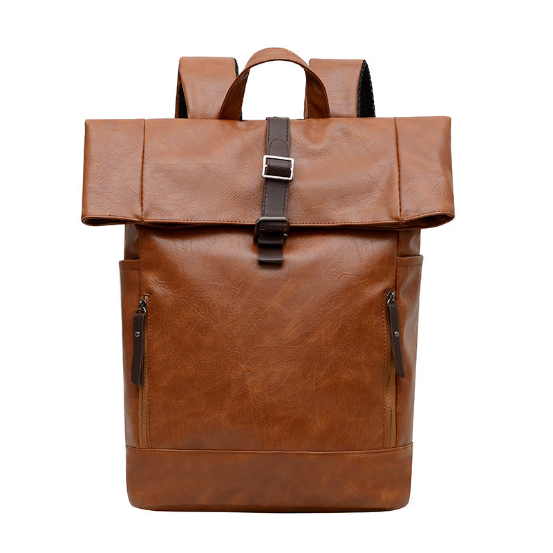 Vintage Style Leather Backpack LoungeYard — product view 3