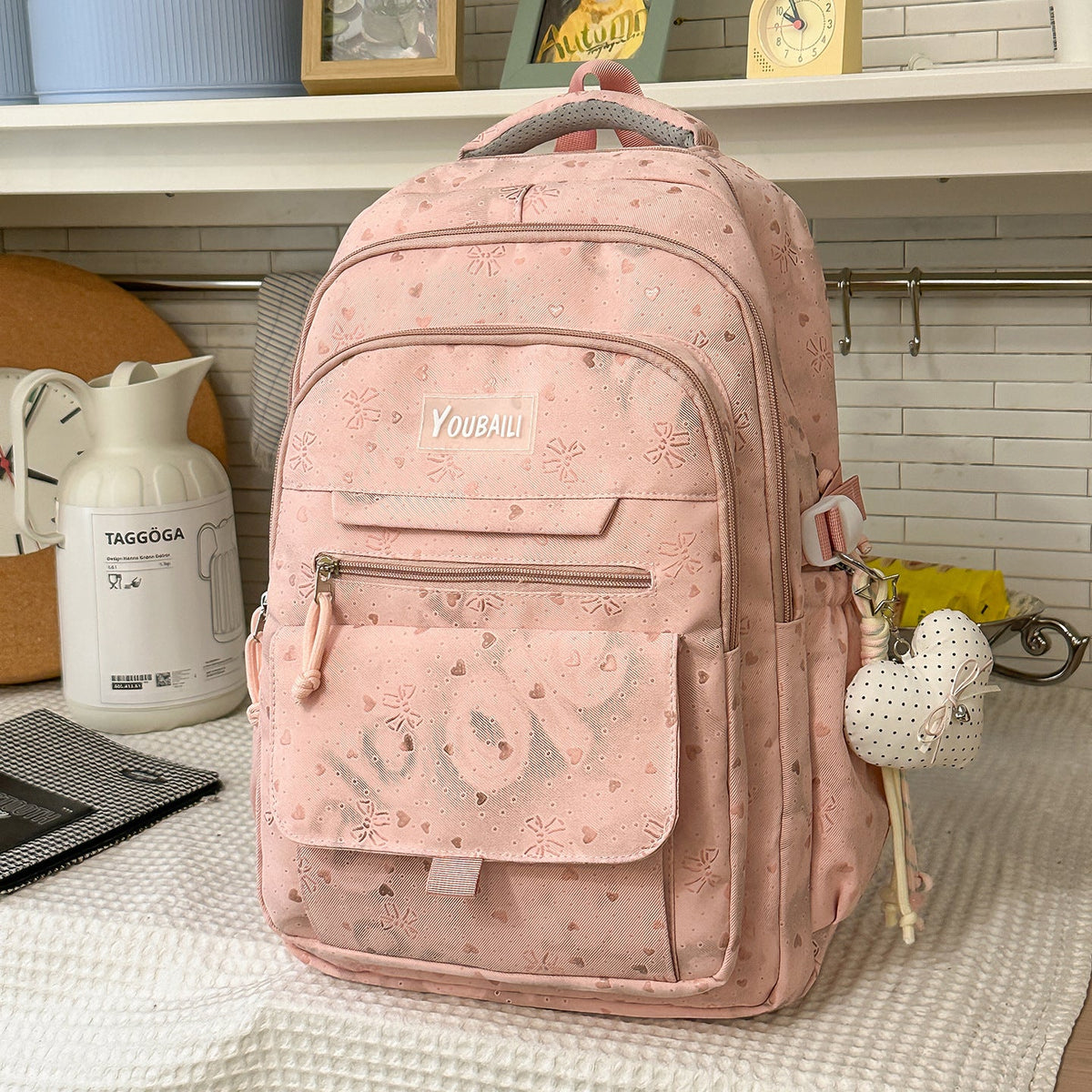 Charming Floral Print Backpack LoungeYard — product view 7