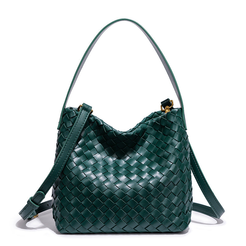 Elegant Woven Leather Shoulder Bag LoungeYard — product view 1
