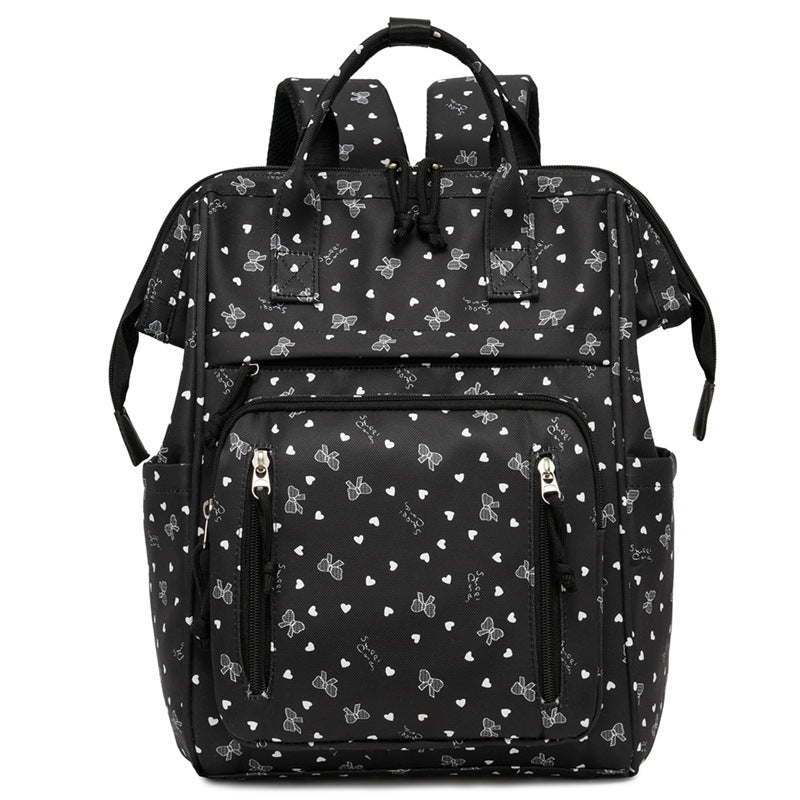 Stylish Heart-Printed Multi-Pocket Backpack LoungeYard — product view 5