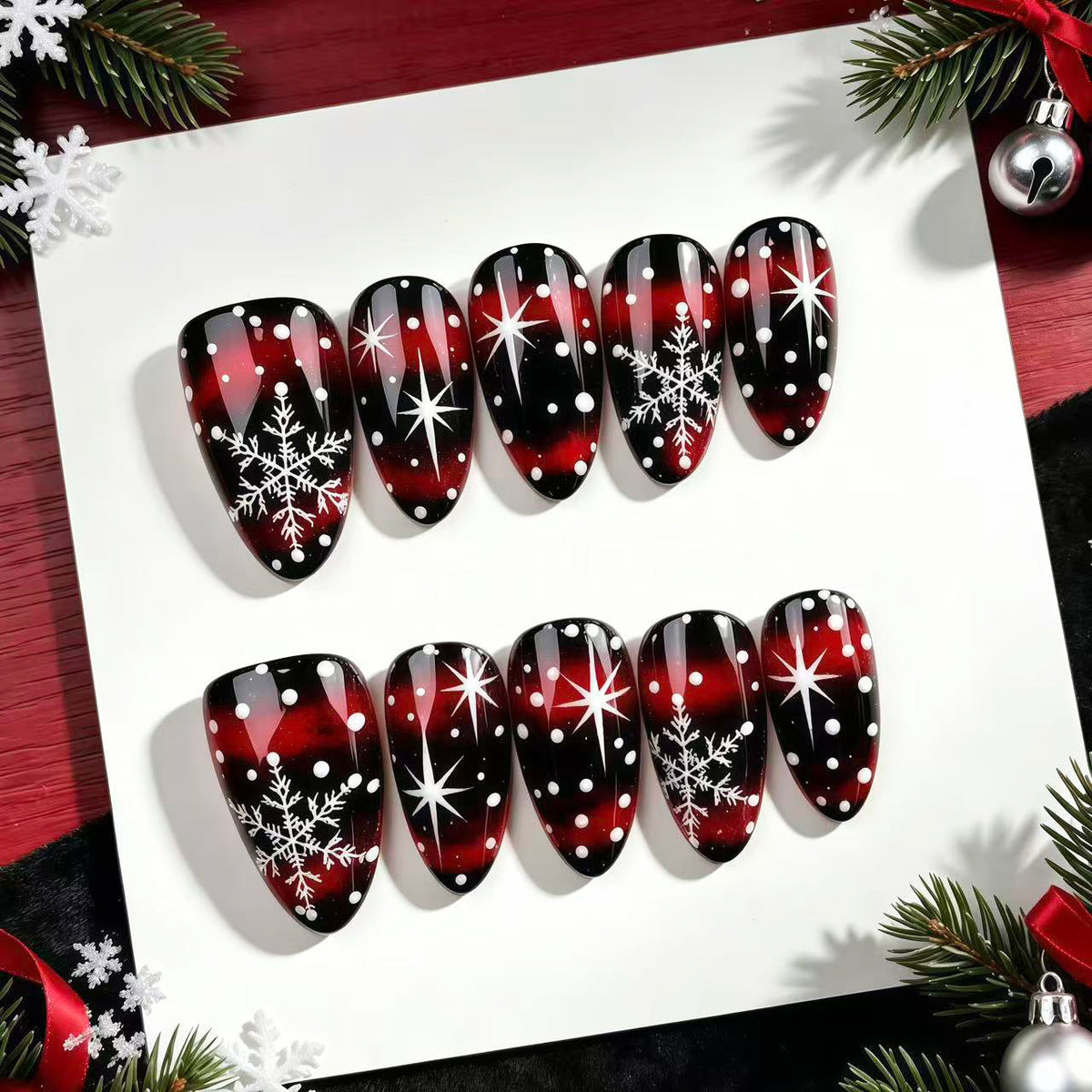 Festive Snowflake Press-On Nail Art — product view 3
