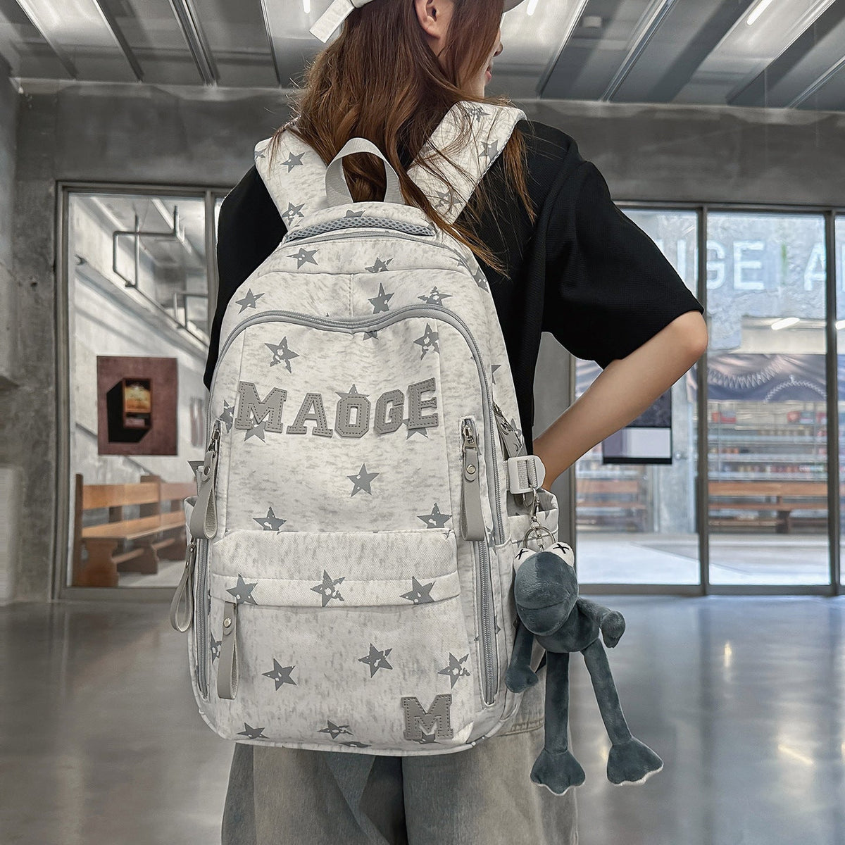 Fun Star-Print Backpack LoungeYard — product view 3