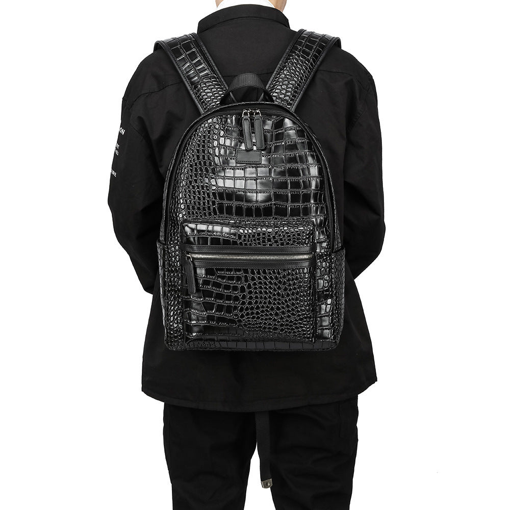 Elegant Backpack in Crocodile Look LoungeYard — product view 2