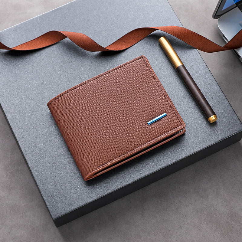 Textured Leather Folded Wallet LoungeYard — product view 5