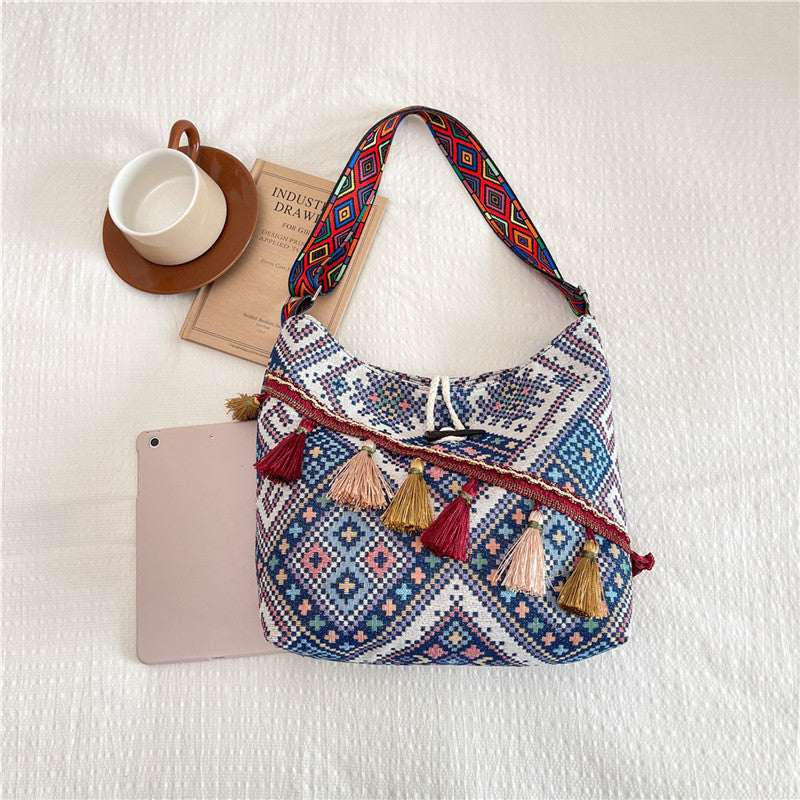 WoEthnic Patterned Flap Hobo Bag LoungeYard — product view 4