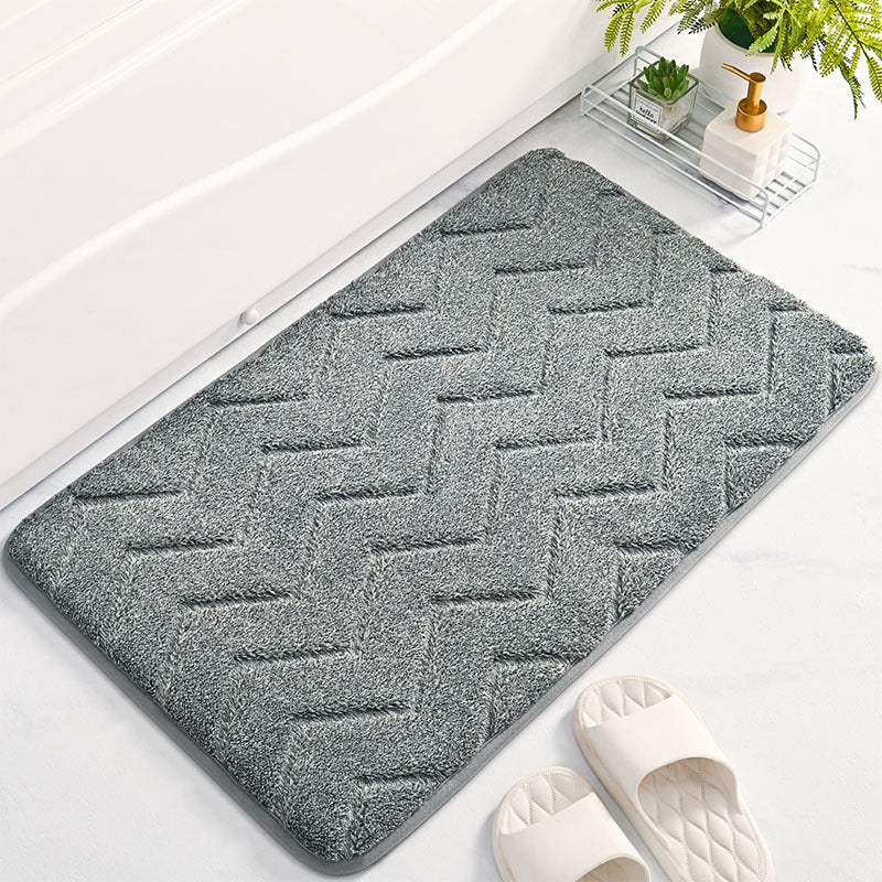 Herringbone Pattern Soft Bathroom Mat Bowlift — product view 3