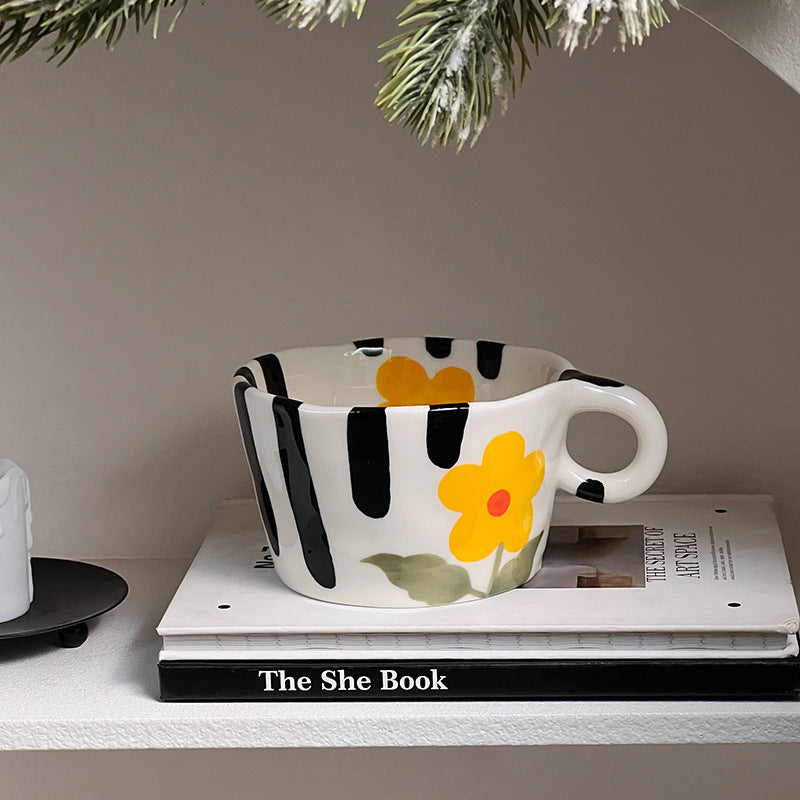 Ceramic mug with hand-painted penguin pattern — product view 4