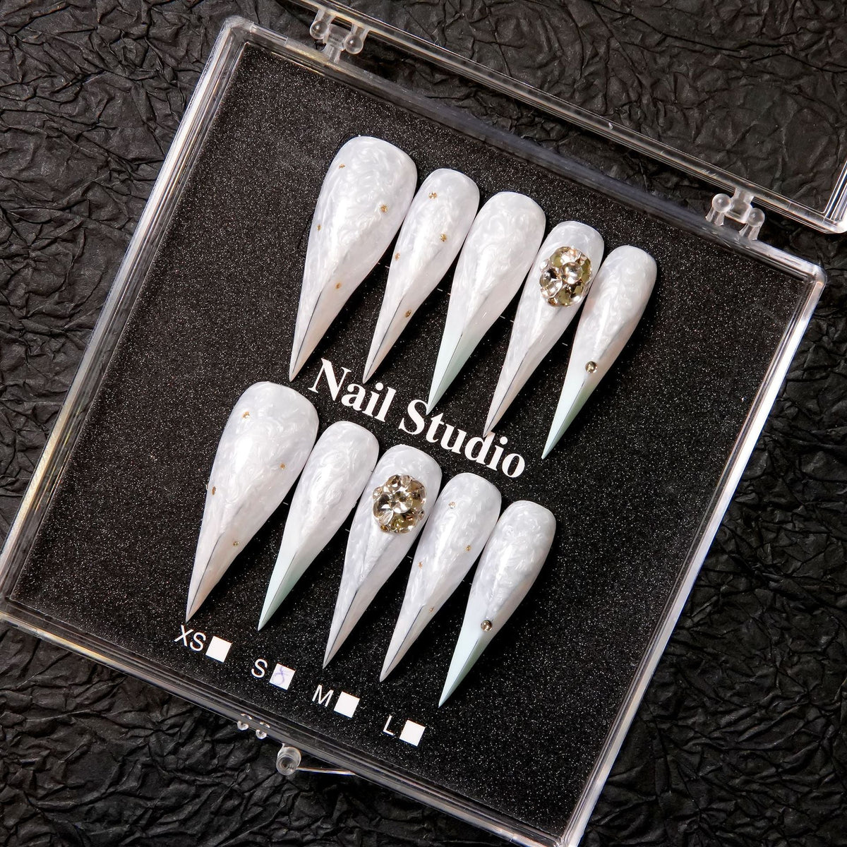 Premium Stiletto Press-On Nail Kit with Decorative Accents — product view 3