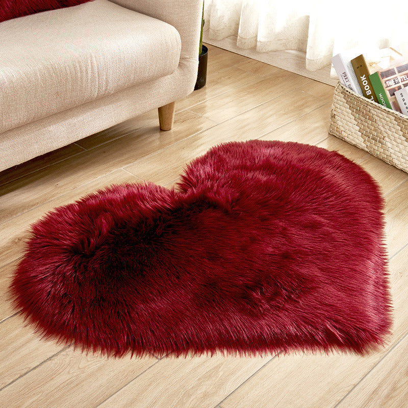 Plush Heart-Shaped Area Rug Bowlift — product view 6