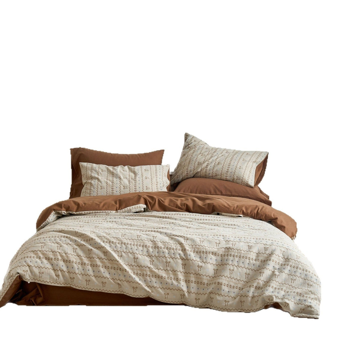 Bedding set made of cotton percale with fine ornamental print — product view 2