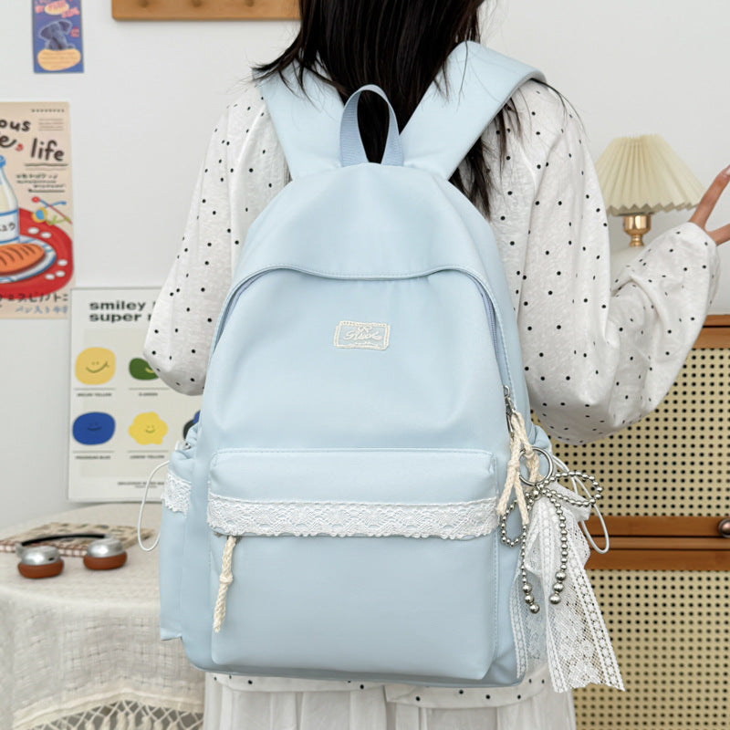 Adorable Lace-Trimmed Backpack LoungeYard — product view 1