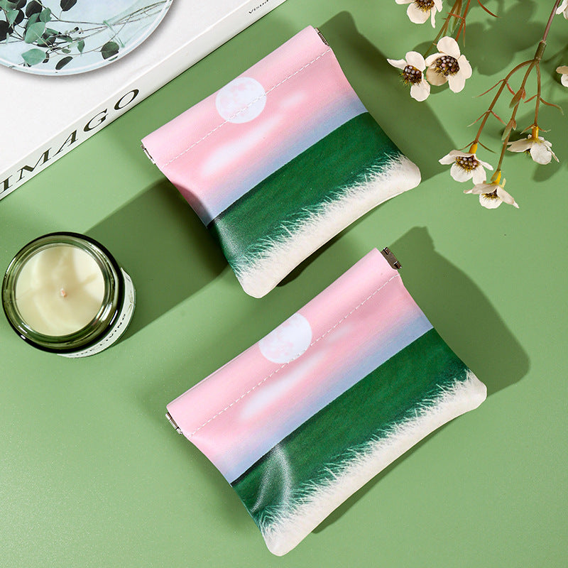 Artistic Landscape-Themed Zippered Coin Pouch — product view 5