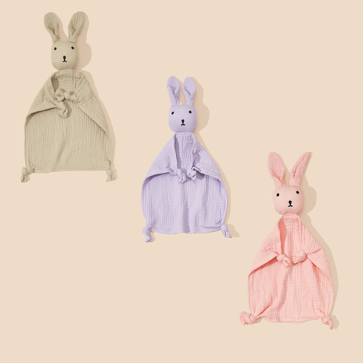 Soft Cotton Bunny Lovey Blanket LoungeYard — product view 6