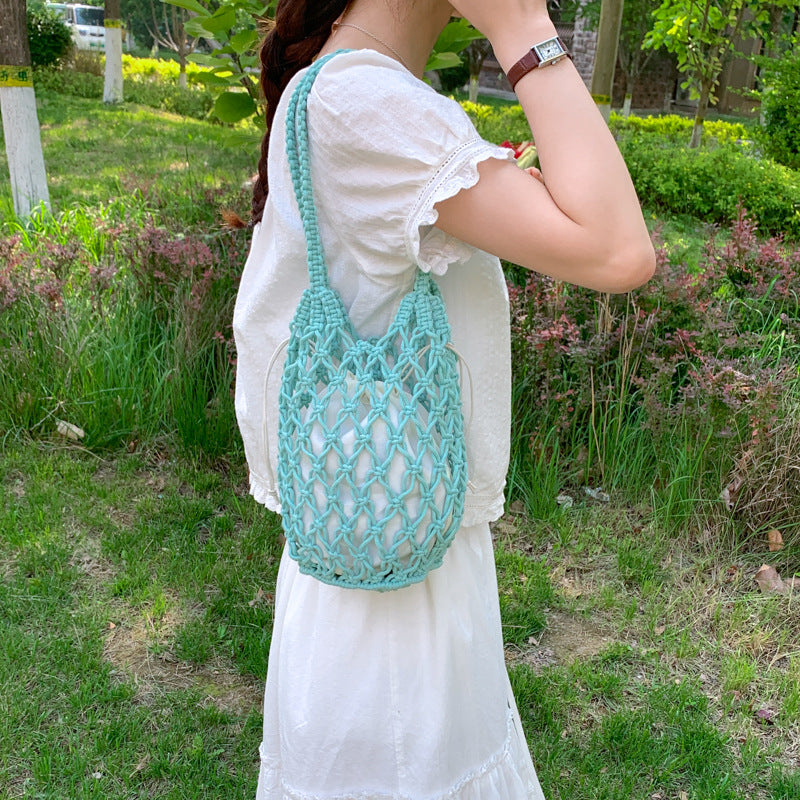 Stylish Macrame Tote Bag LoungeYard — product view 3