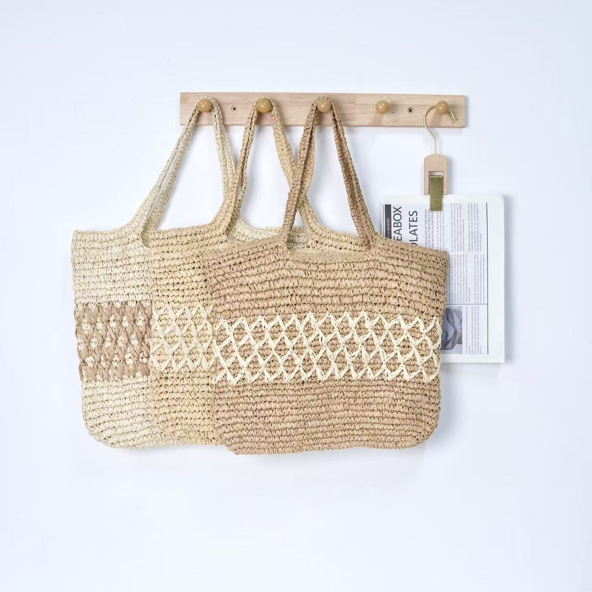 Stackable basket bag with decorative pattern element LoungeYard — product view 3
